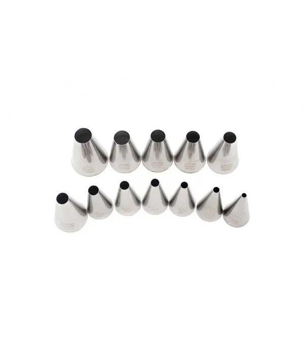 12pc Assorted Loyal Plain Pastry Stainless Steel Tube Set (4,5,6,7,8,9,10,11,12,13,14,15)