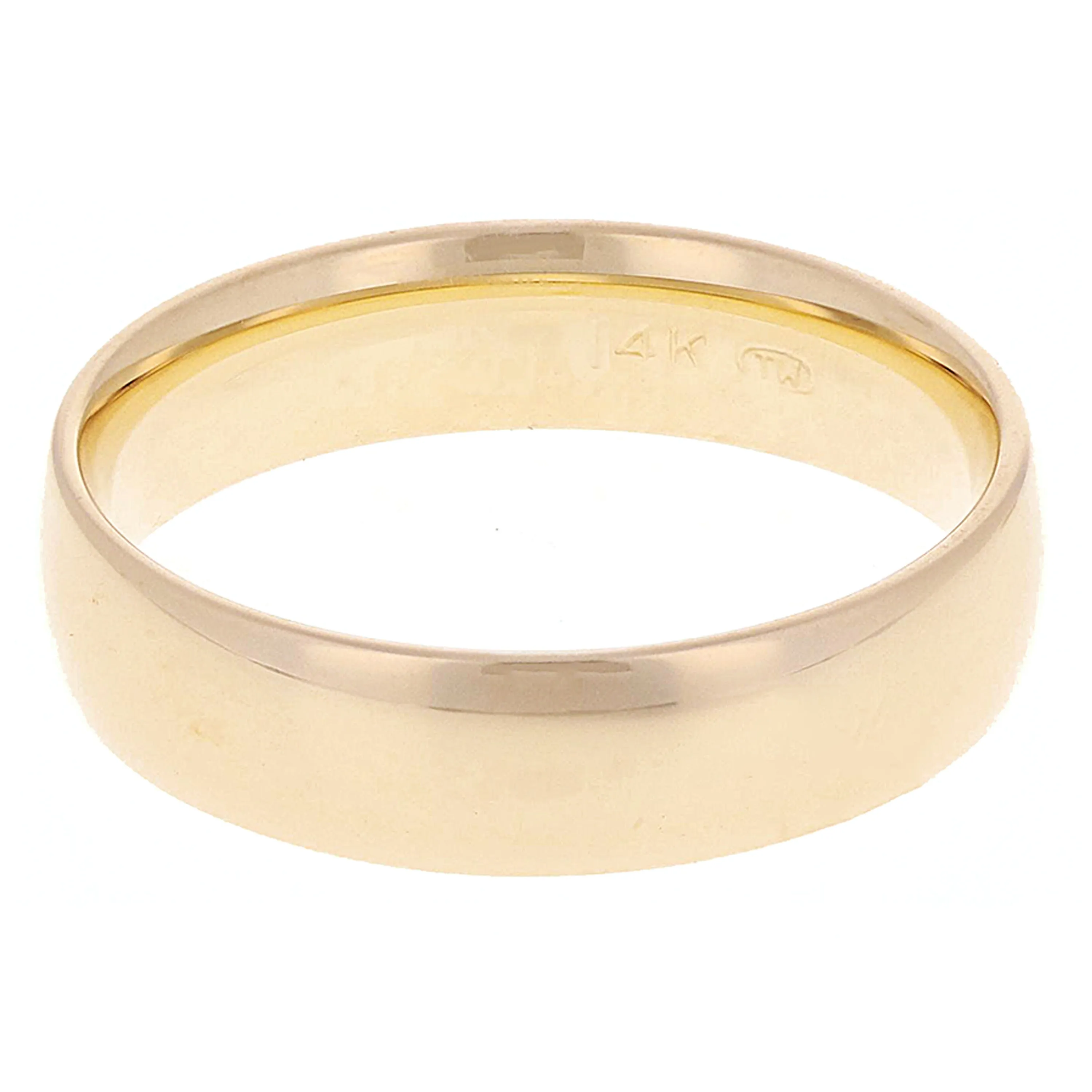 14k Yellow or White Gold Comfort Fit Plain Wedding Band Ring Sizes 5-13