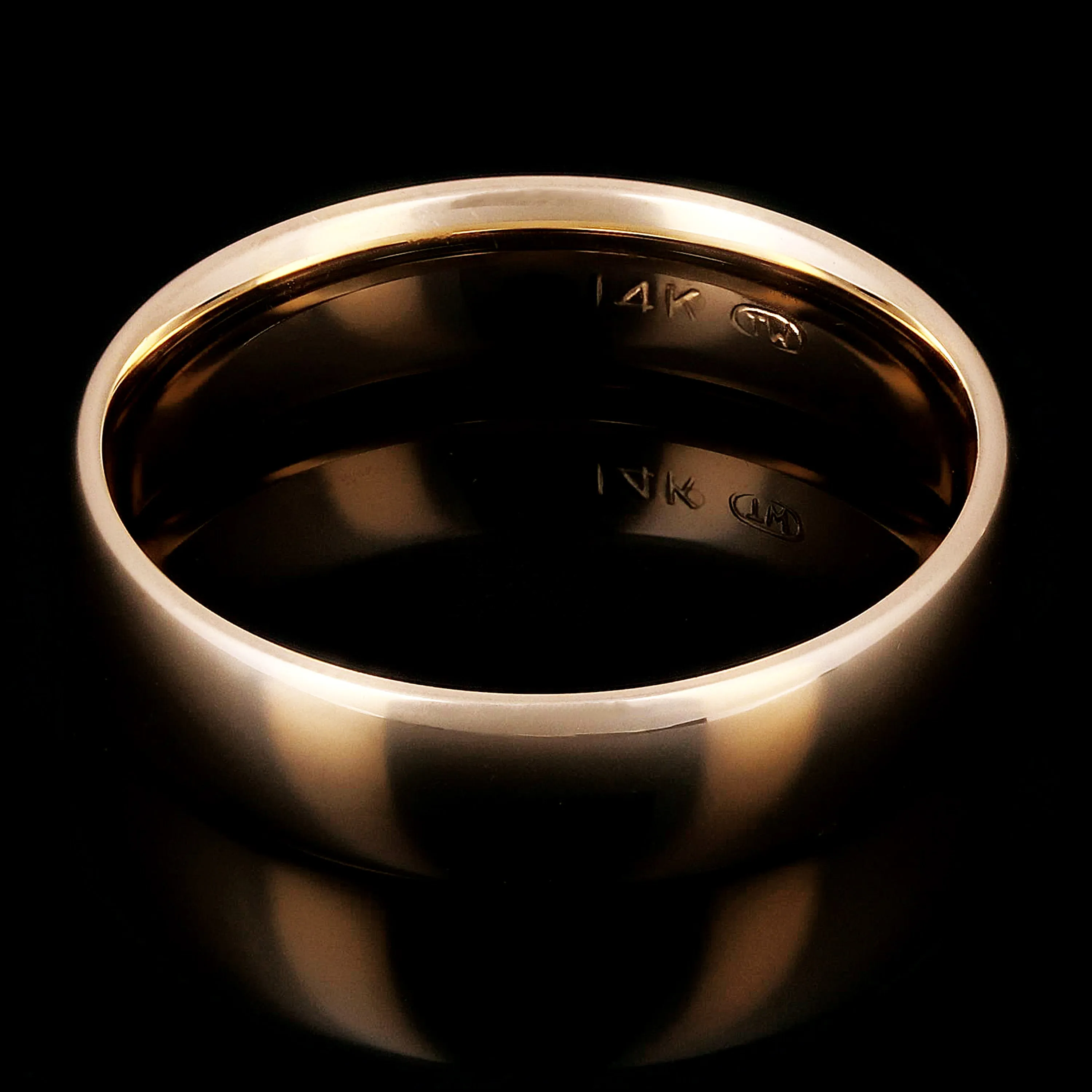 14k Yellow or White Gold Comfort Fit Plain Wedding Band Ring Sizes 5-13