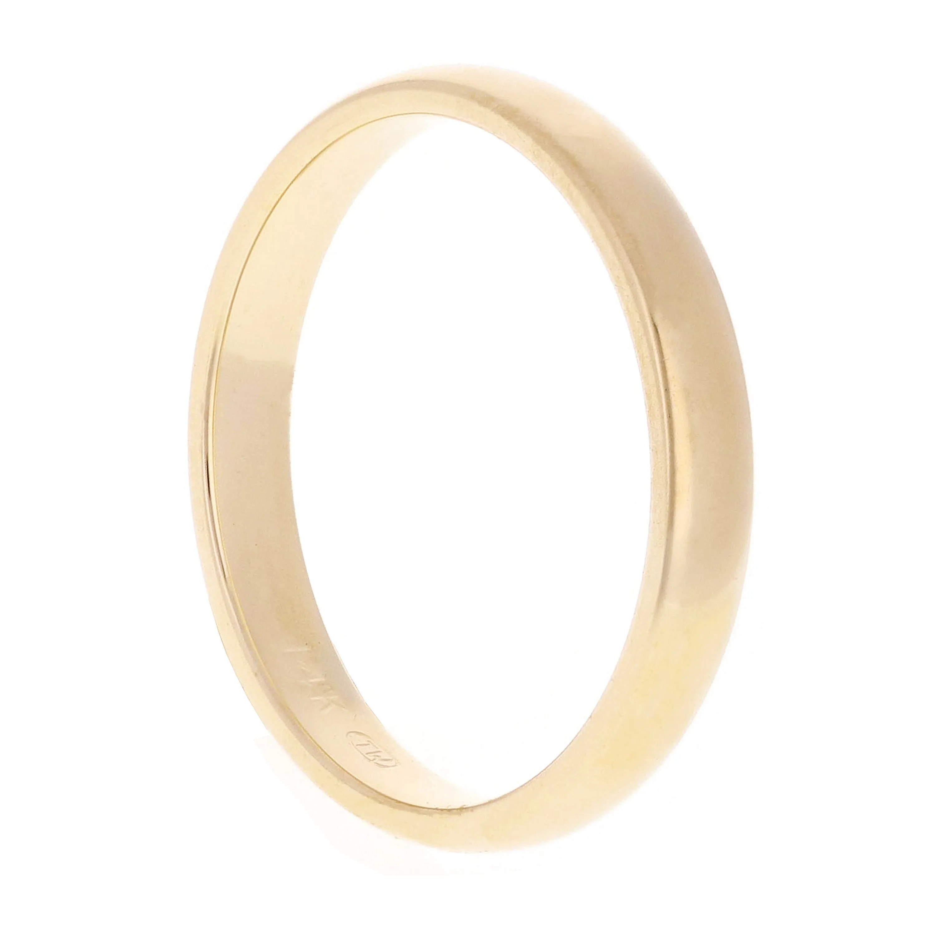 14k Yellow or White Gold Comfort Fit Plain Wedding Band Ring Sizes 5-13