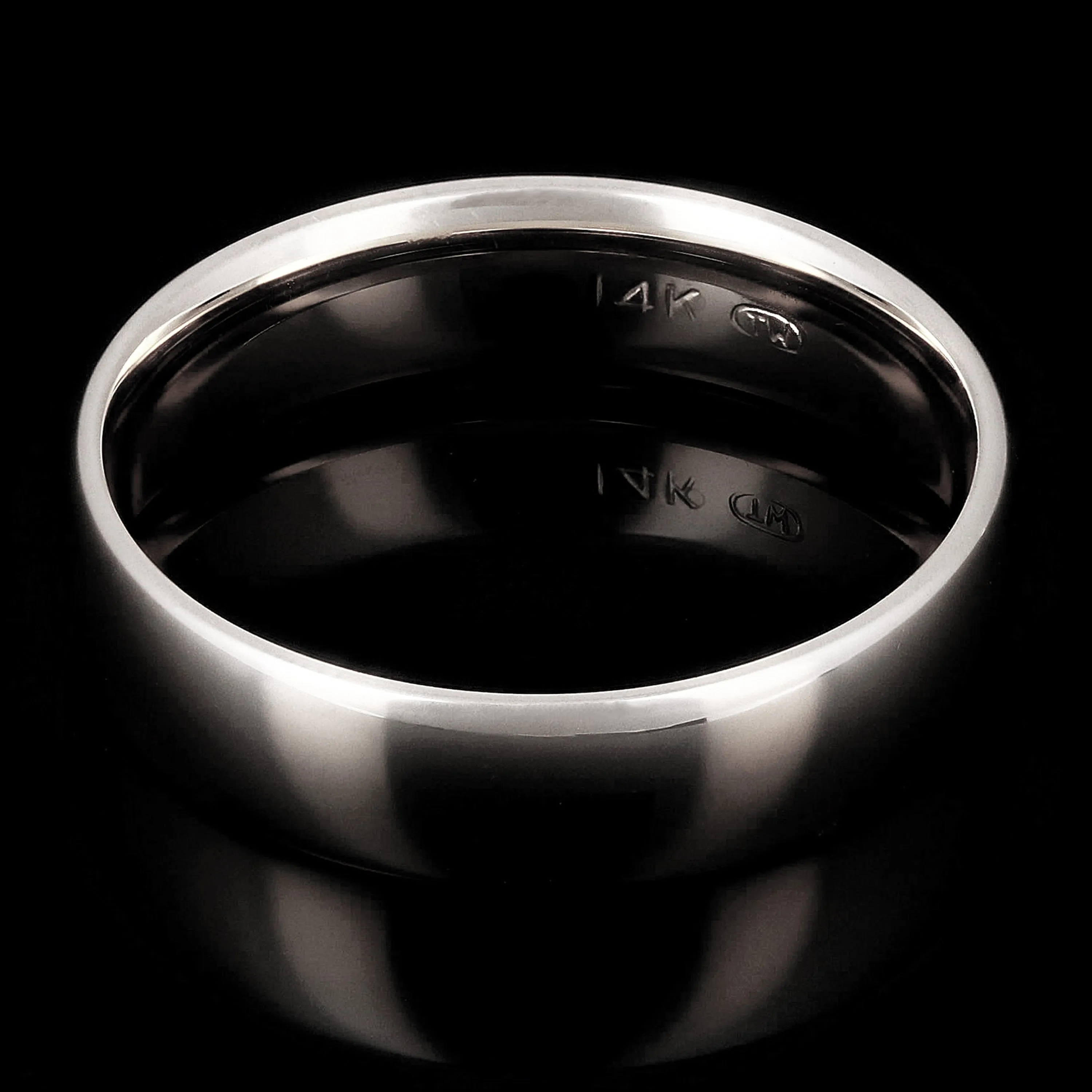 14k Yellow or White Gold Comfort Fit Plain Wedding Band Ring Sizes 5-13
