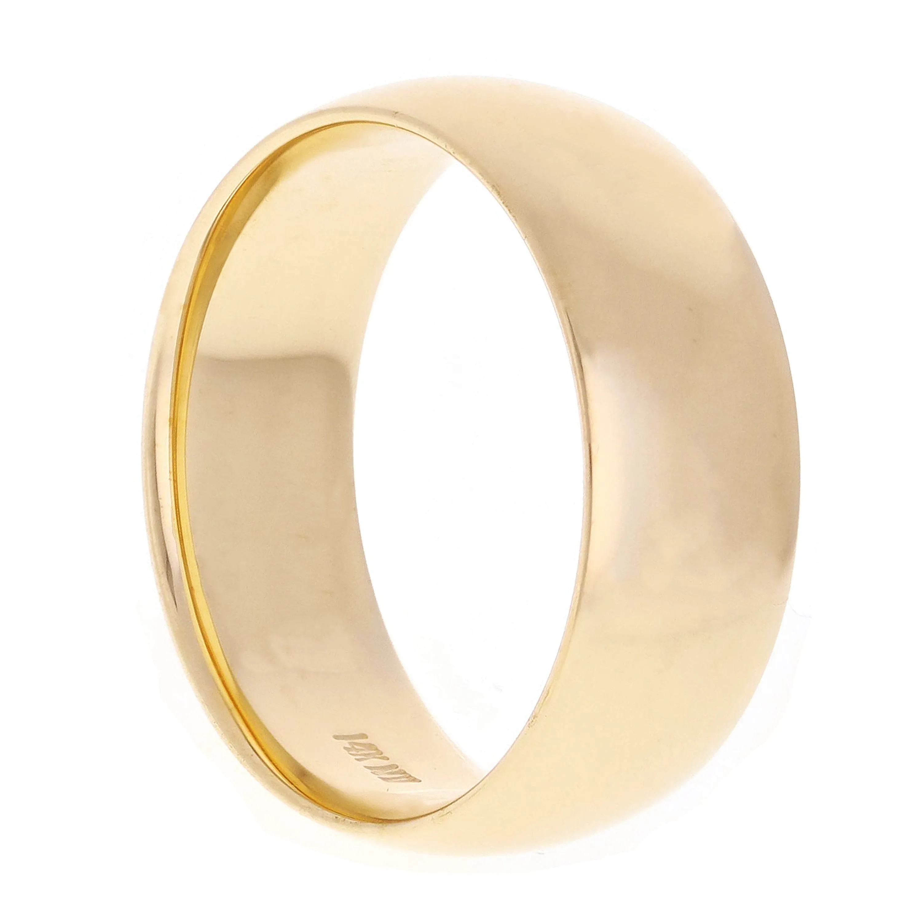 14k Yellow or White Gold Comfort Fit Plain Wedding Band Ring Sizes 5-13