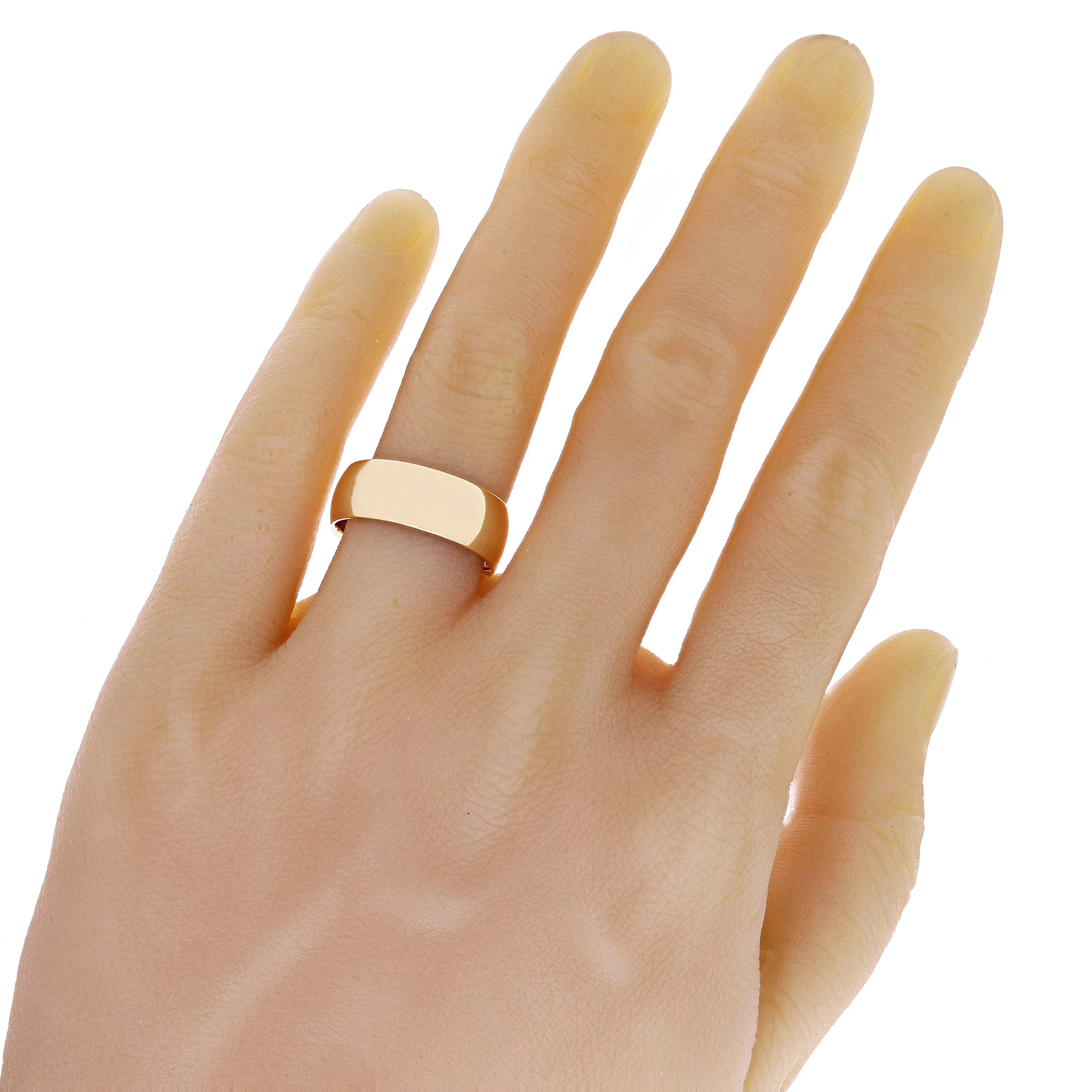 14k Yellow or White Gold Comfort Fit Plain Wedding Band Ring Sizes 5-13