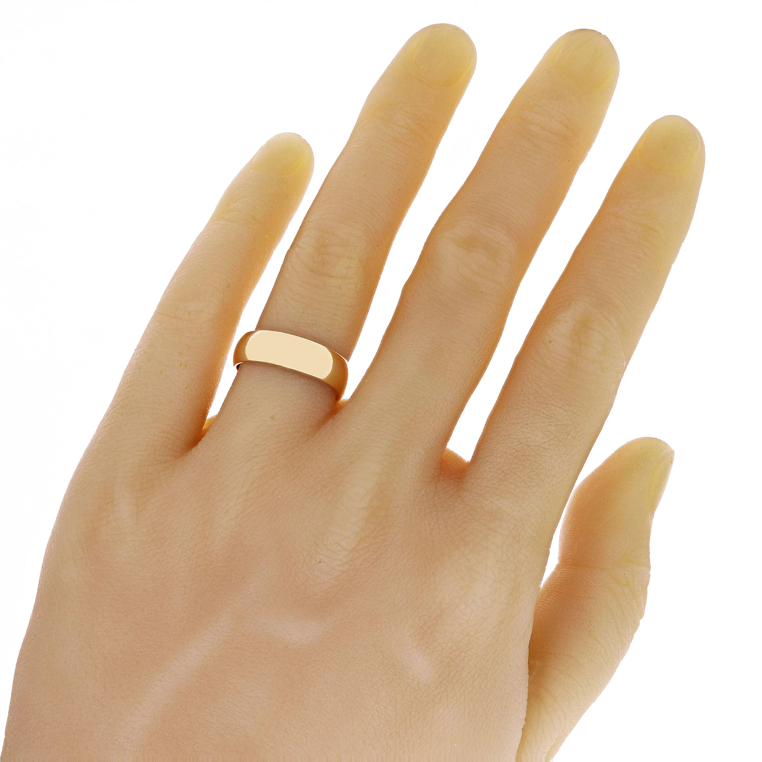 14k Yellow or White Gold Comfort Fit Plain Wedding Band Ring Sizes 5-13