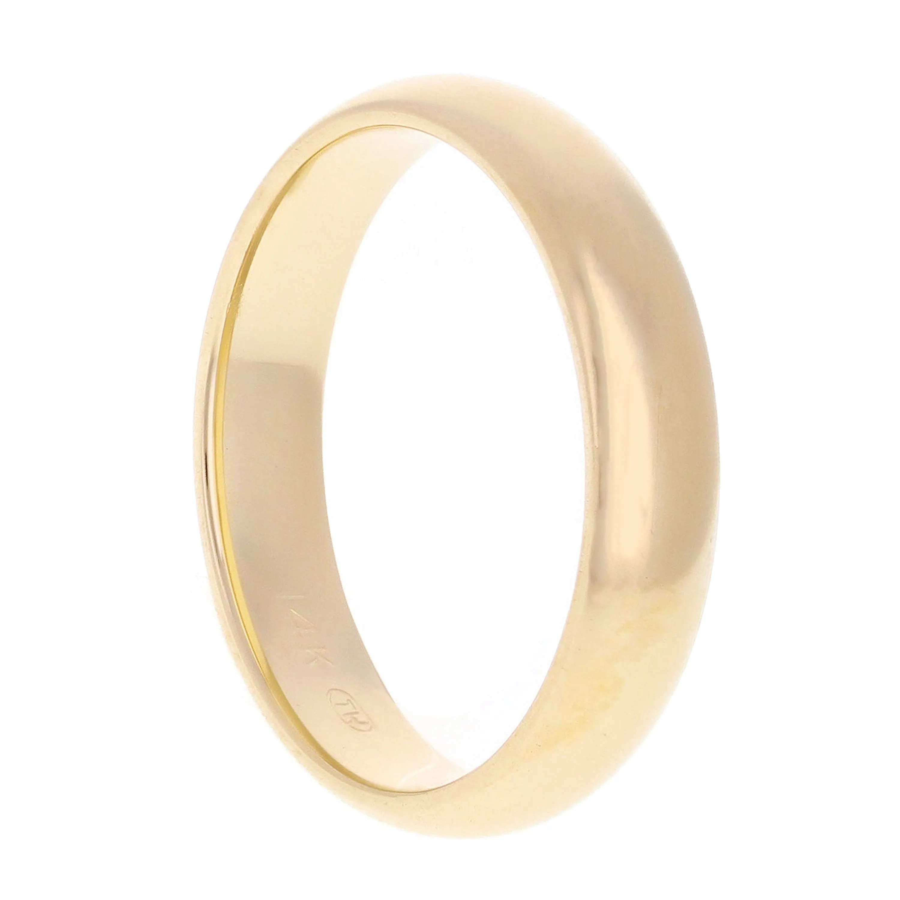 14k Yellow or White Gold Comfort Fit Plain Wedding Band Ring Sizes 5-13