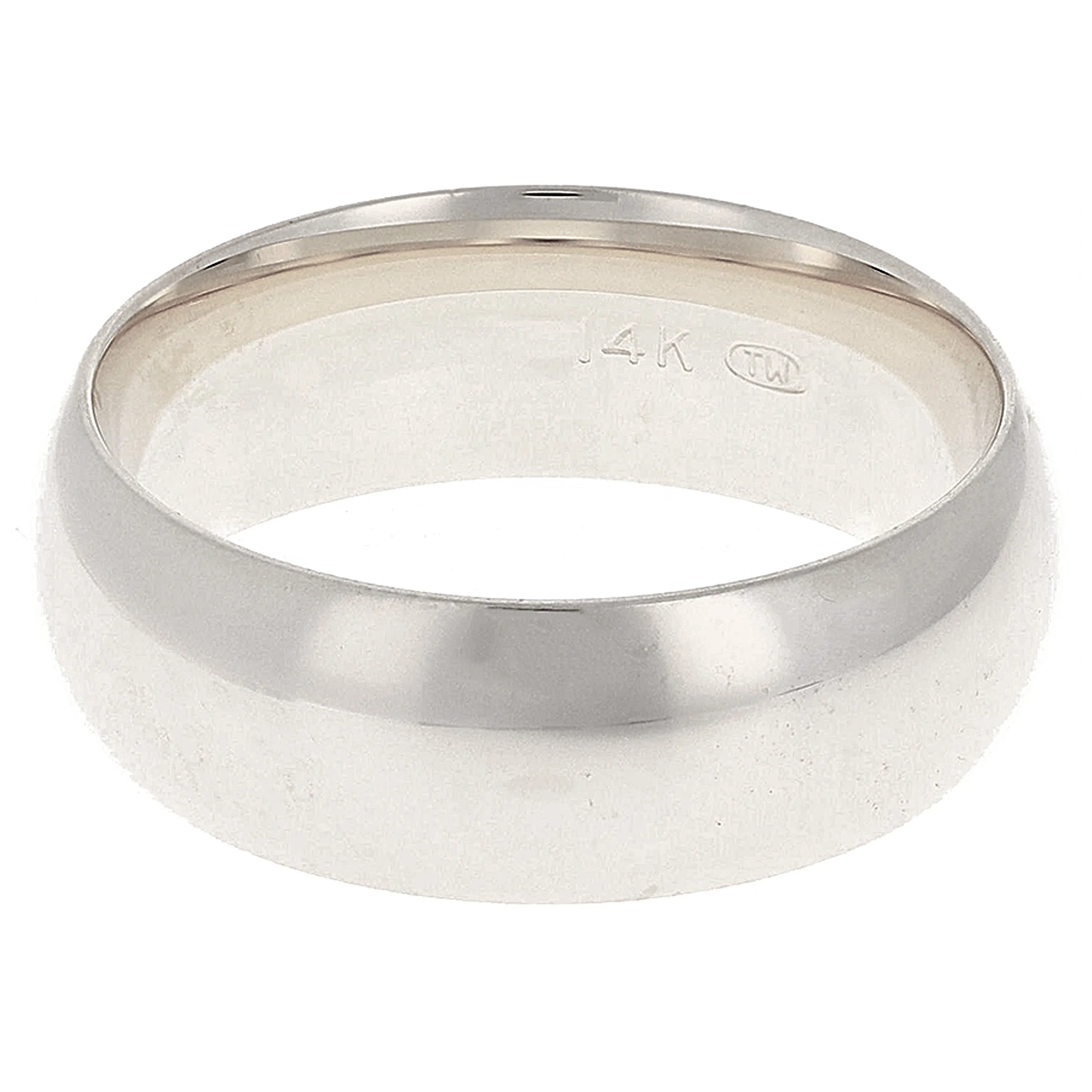 14k Yellow or White Gold Comfort Fit Plain Wedding Band Ring Sizes 5-13