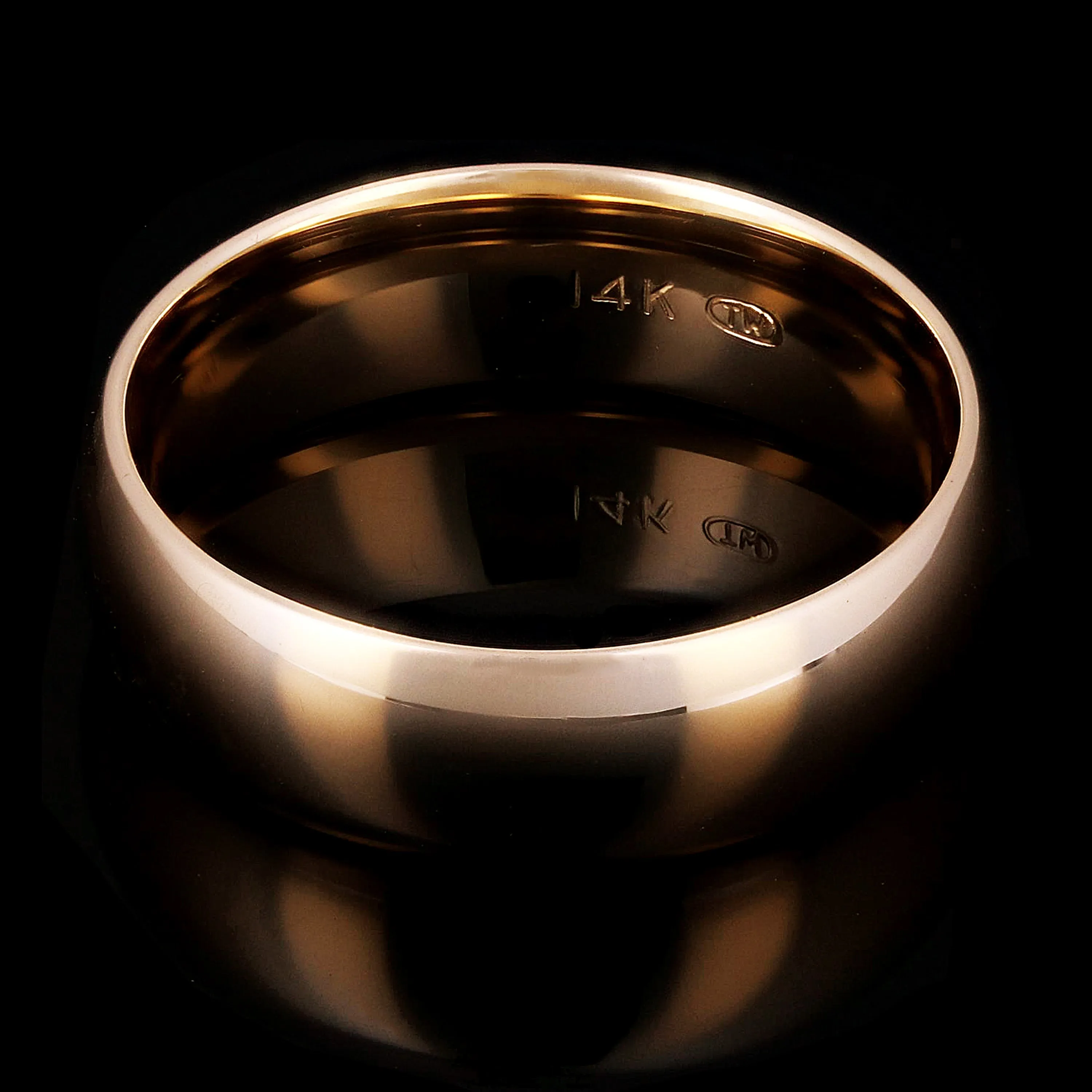 14k Yellow or White Gold Comfort Fit Plain Wedding Band Ring Sizes 5-13