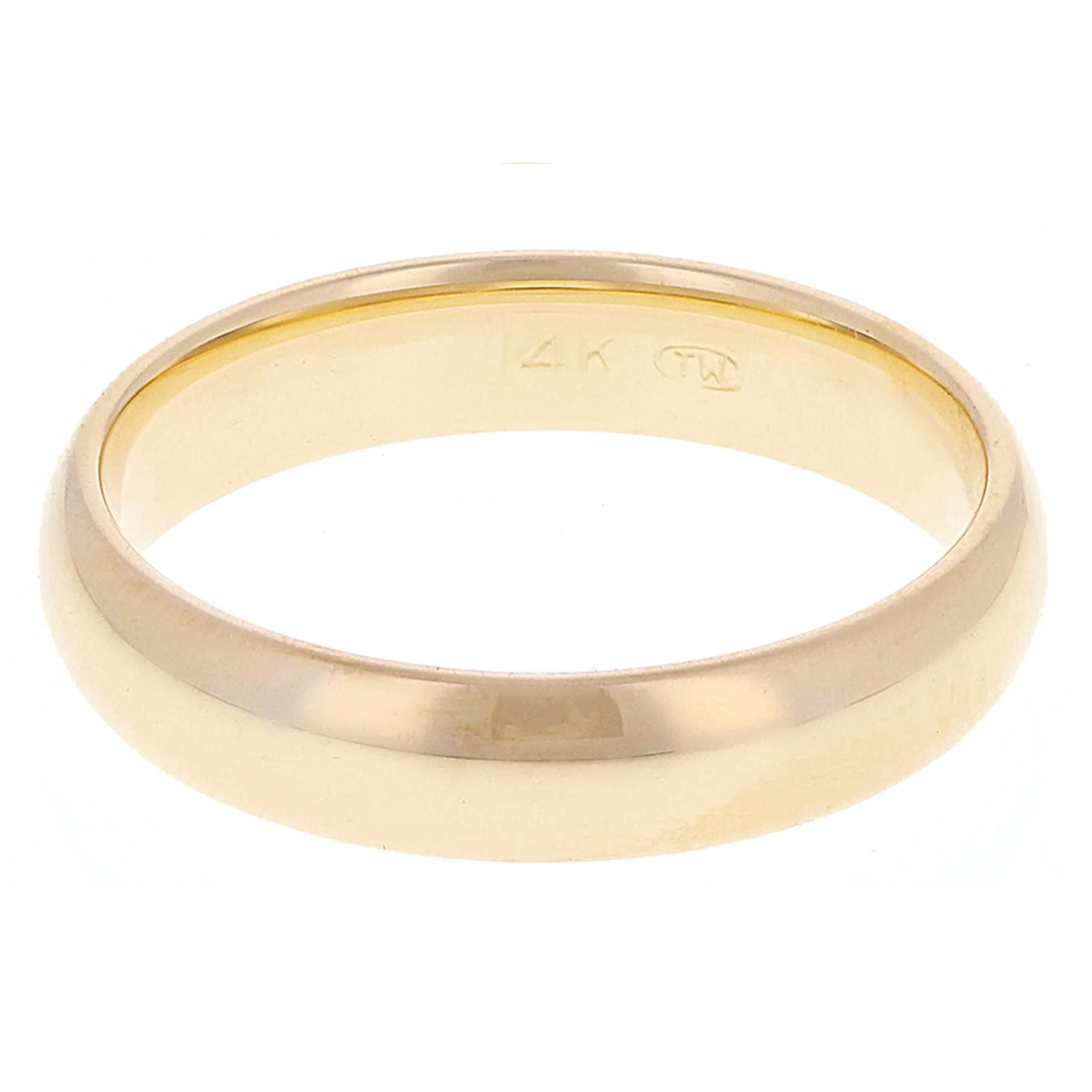 14k Yellow or White Gold Comfort Fit Plain Wedding Band Ring Sizes 5-13