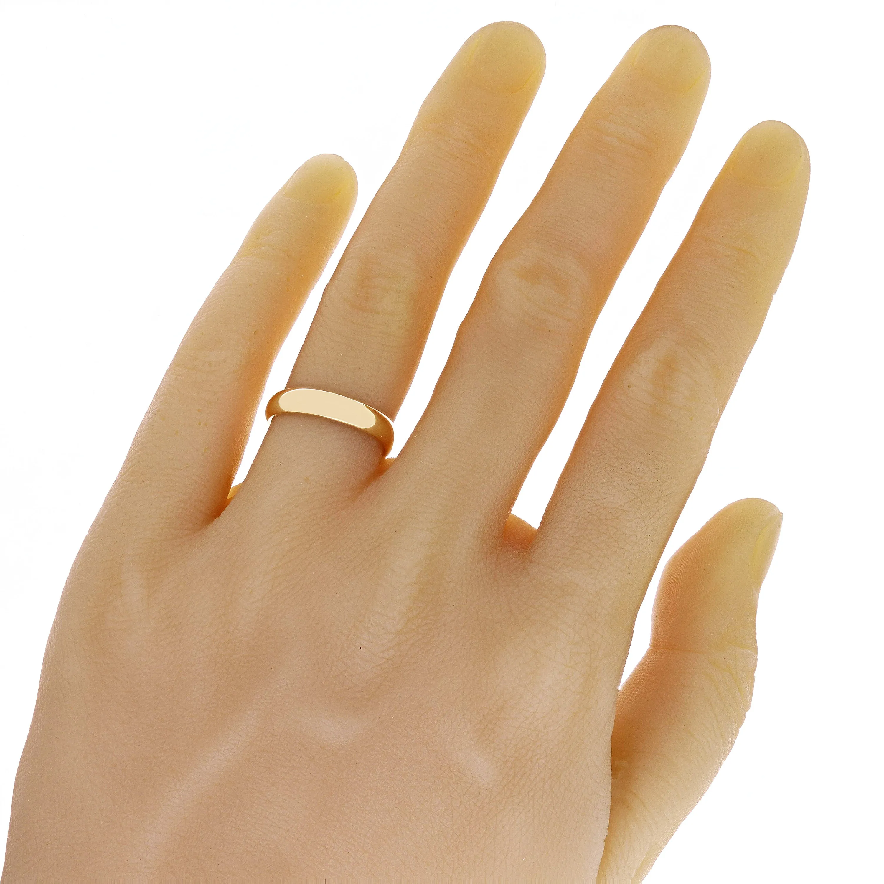 14k Yellow or White Gold Comfort Fit Plain Wedding Band Ring Sizes 5-13