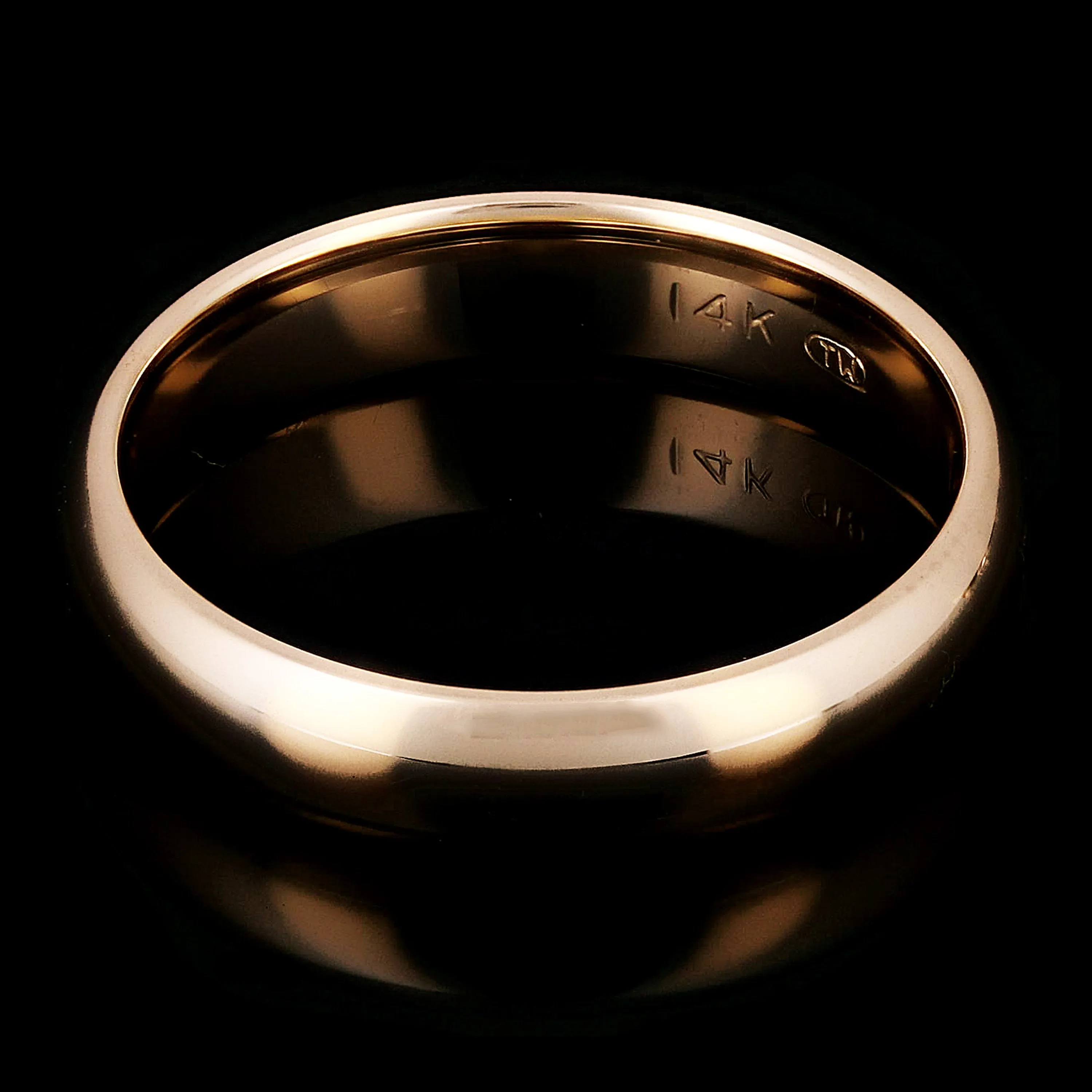 14k Yellow or White Gold Comfort Fit Plain Wedding Band Ring Sizes 5-13