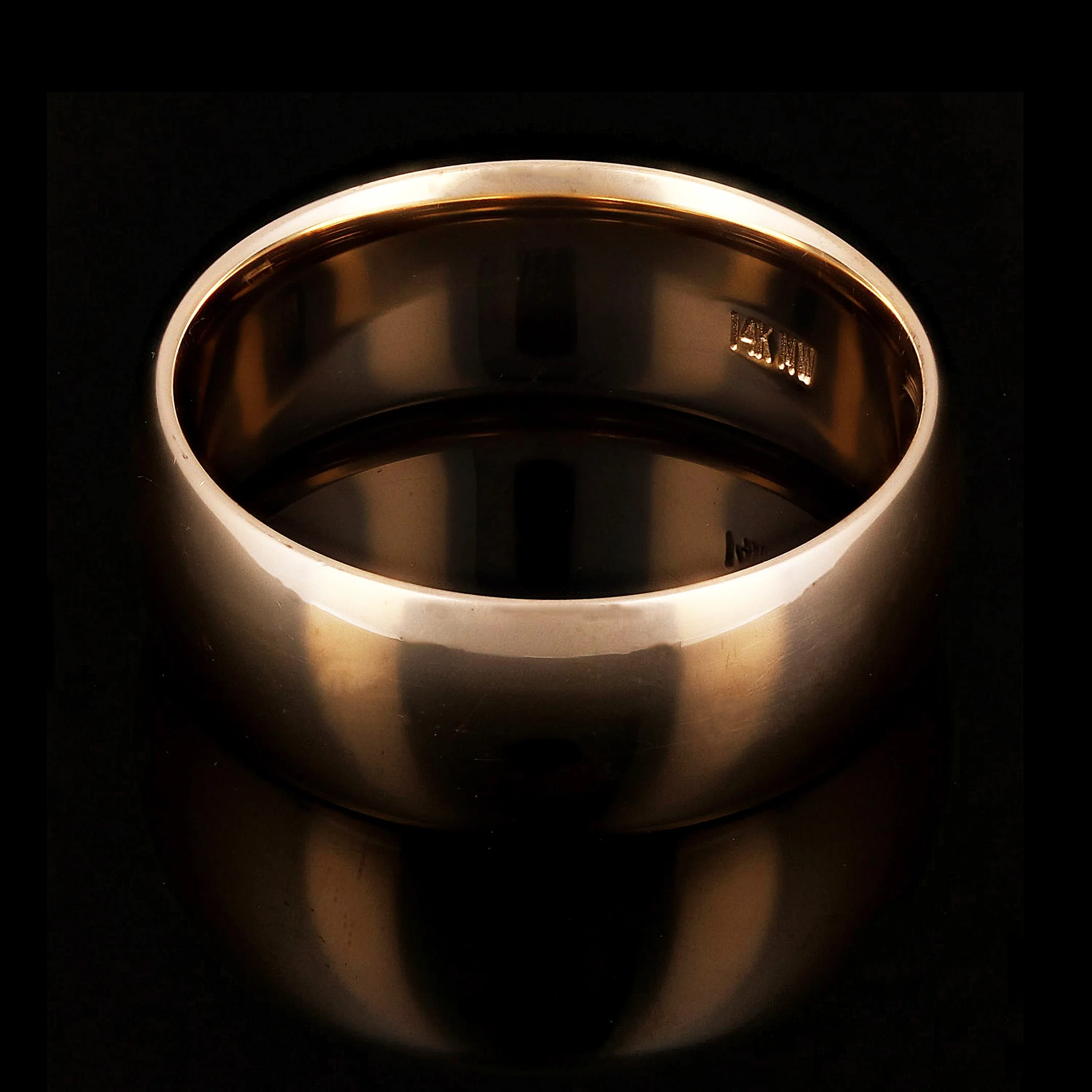 14k Yellow or White Gold Comfort Fit Plain Wedding Band Ring Sizes 5-13