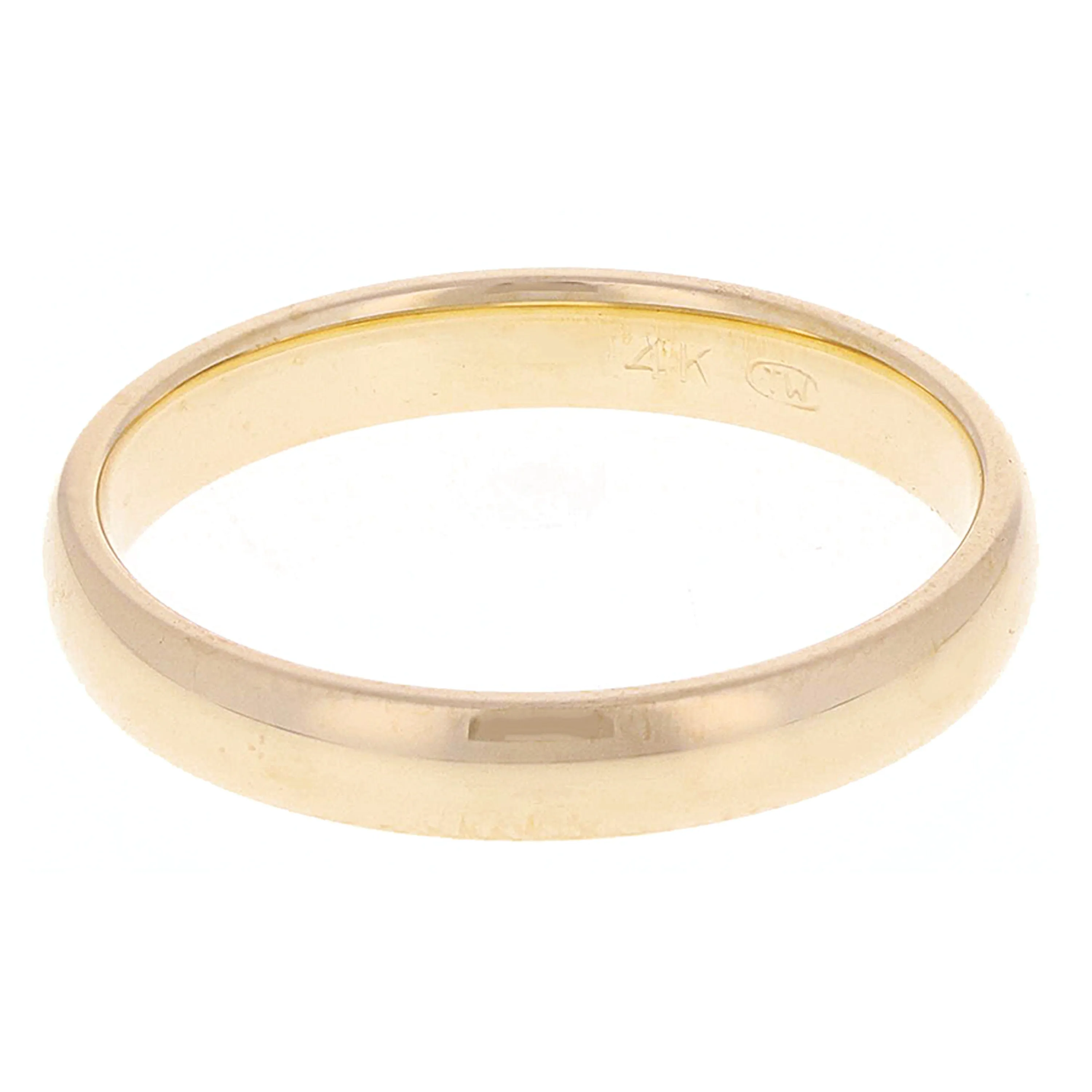 14k Yellow or White Gold Comfort Fit Plain Wedding Band Ring Sizes 5-13