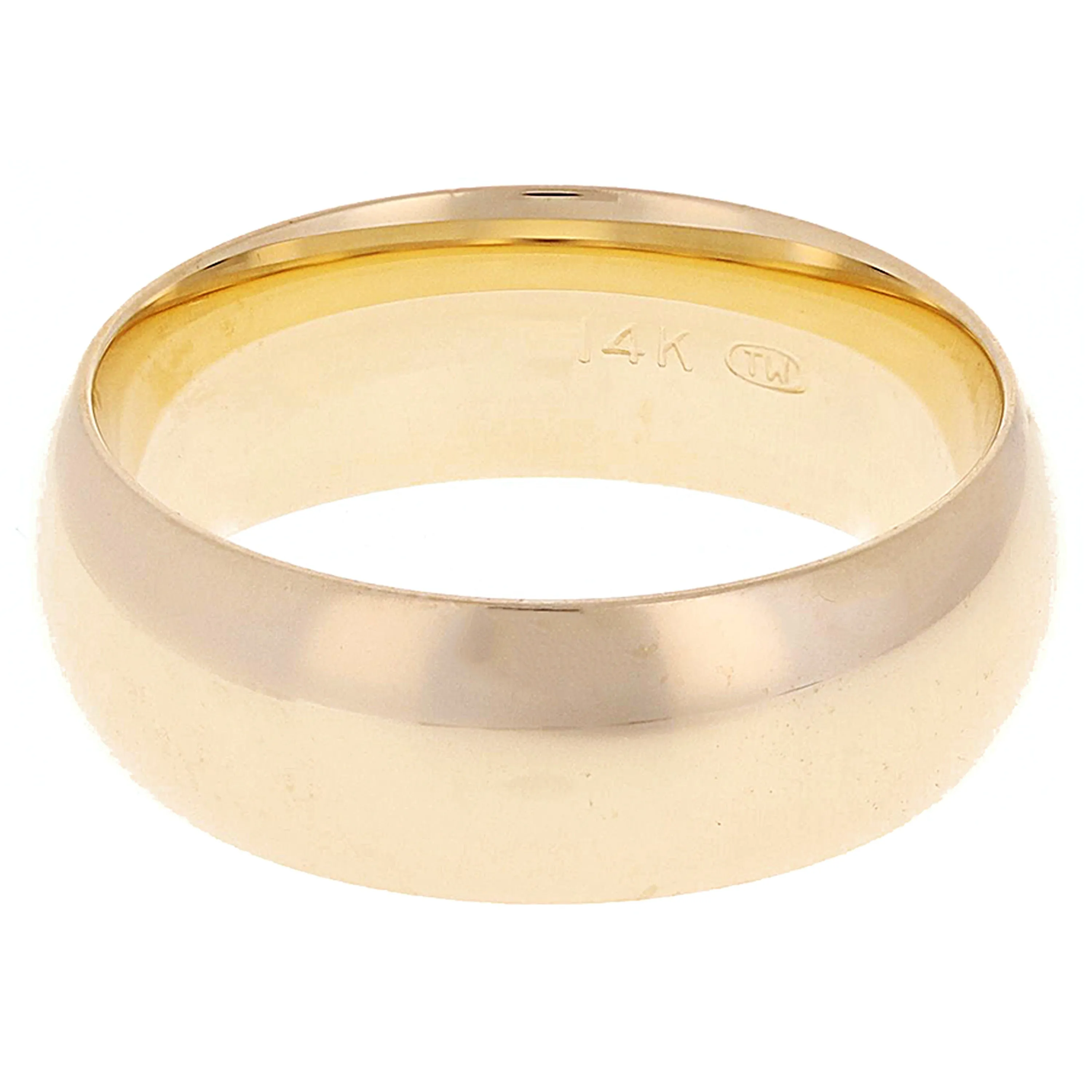 14k Yellow or White Gold Comfort Fit Plain Wedding Band Ring Sizes 5-13
