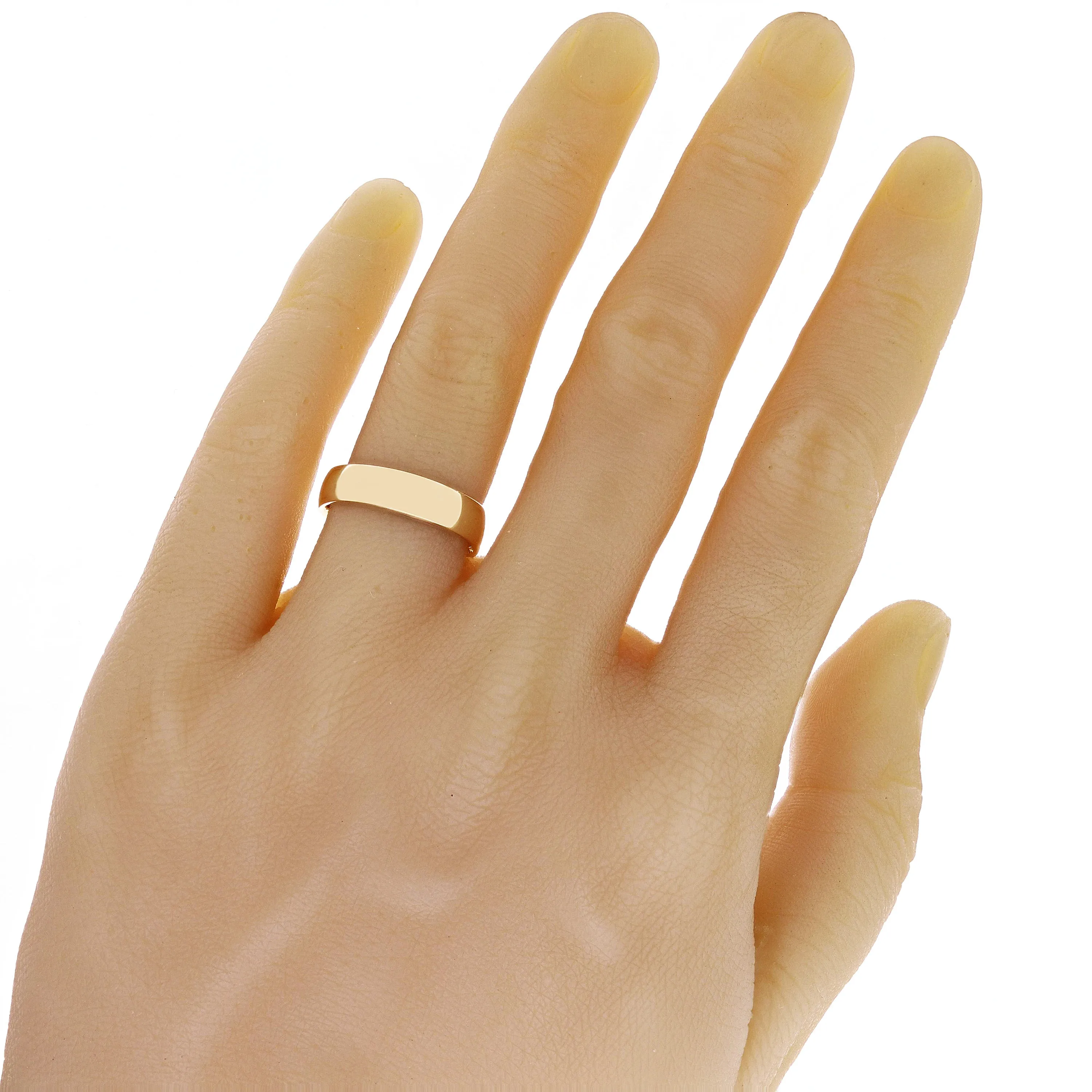 14k Yellow or White Gold Comfort Fit Plain Wedding Band Ring Sizes 5-13