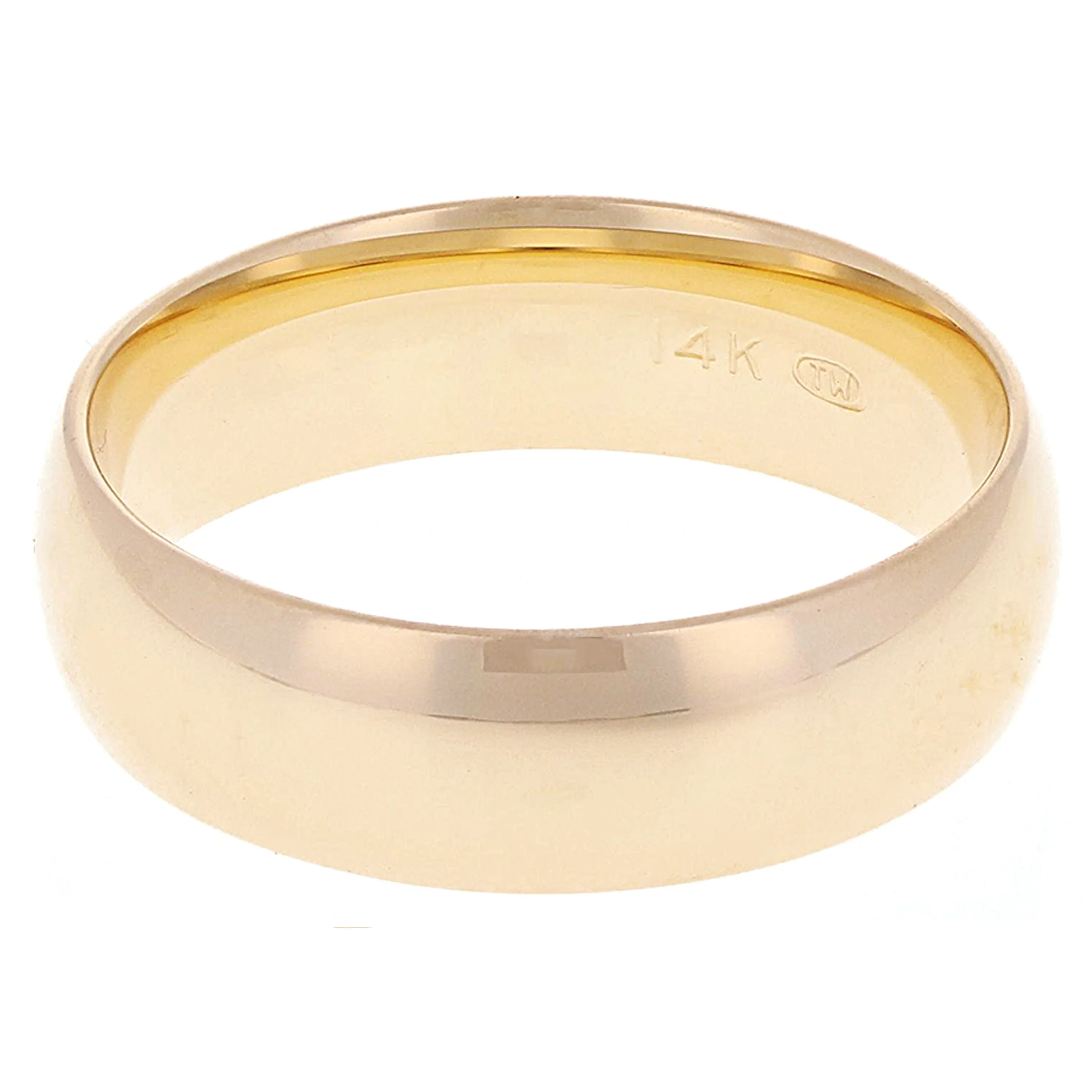 14k Yellow or White Gold Comfort Fit Plain Wedding Band Ring Sizes 5-13