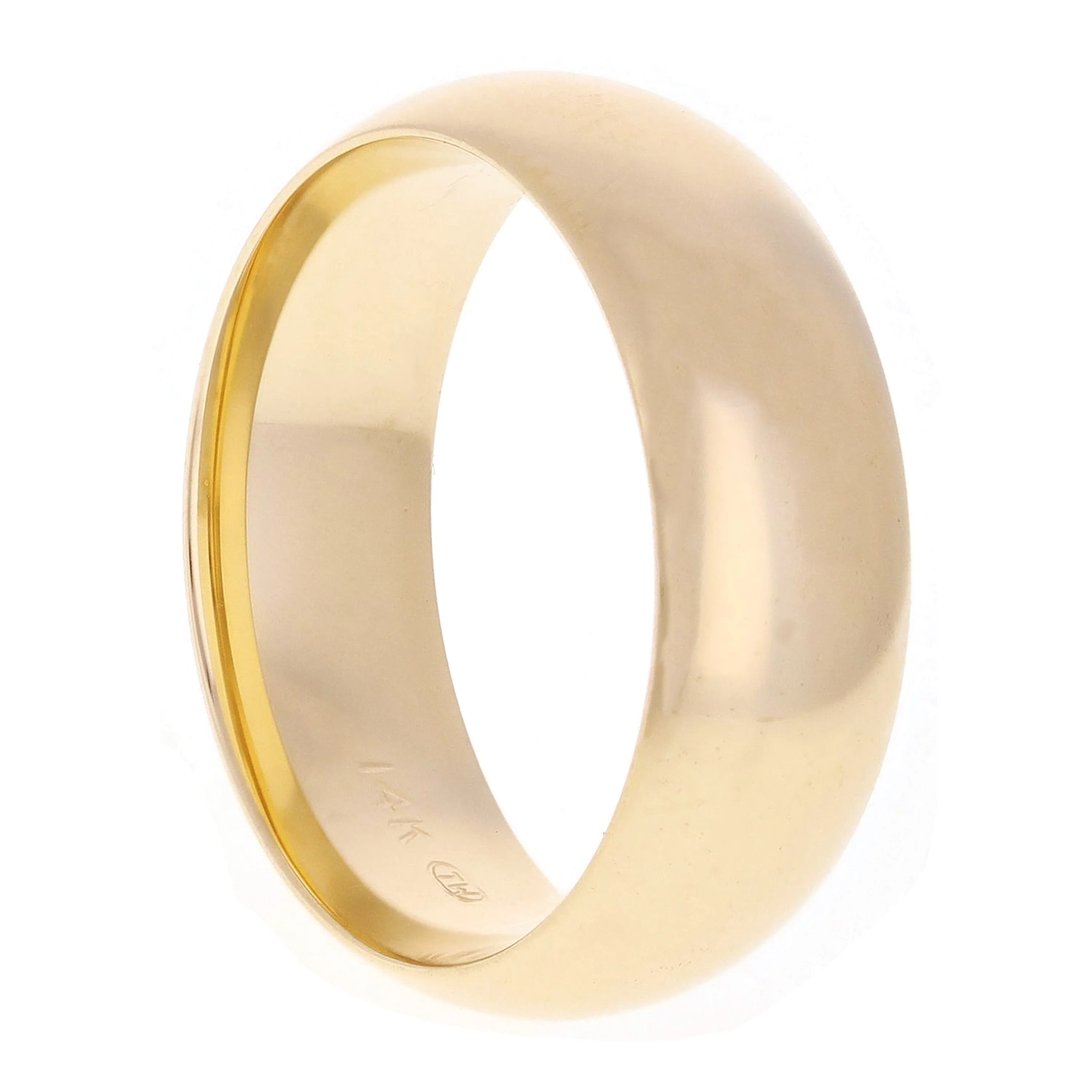 14k Yellow or White Gold Comfort Fit Plain Wedding Band Ring Sizes 5-13