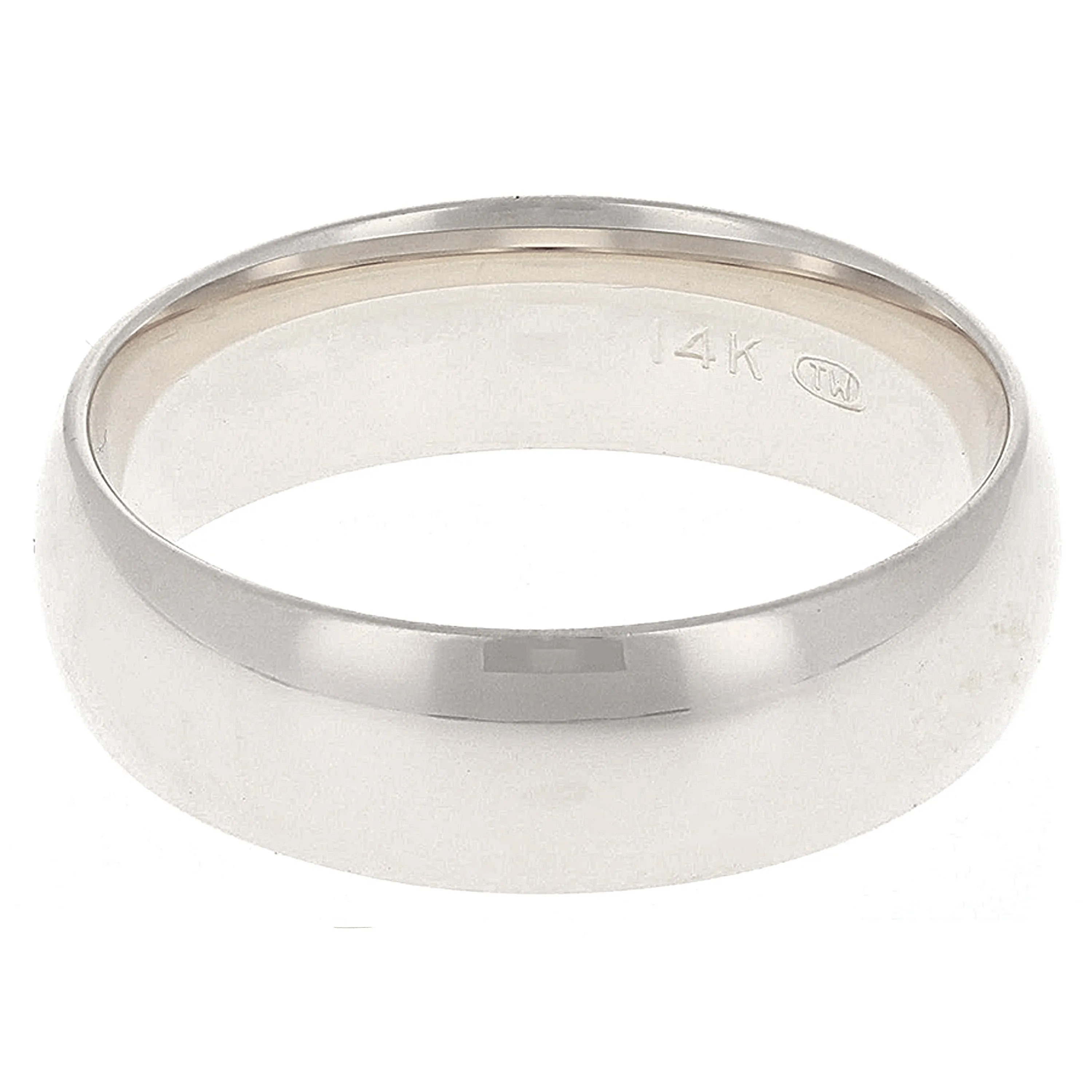 14k Yellow or White Gold Comfort Fit Plain Wedding Band Ring Sizes 5-13