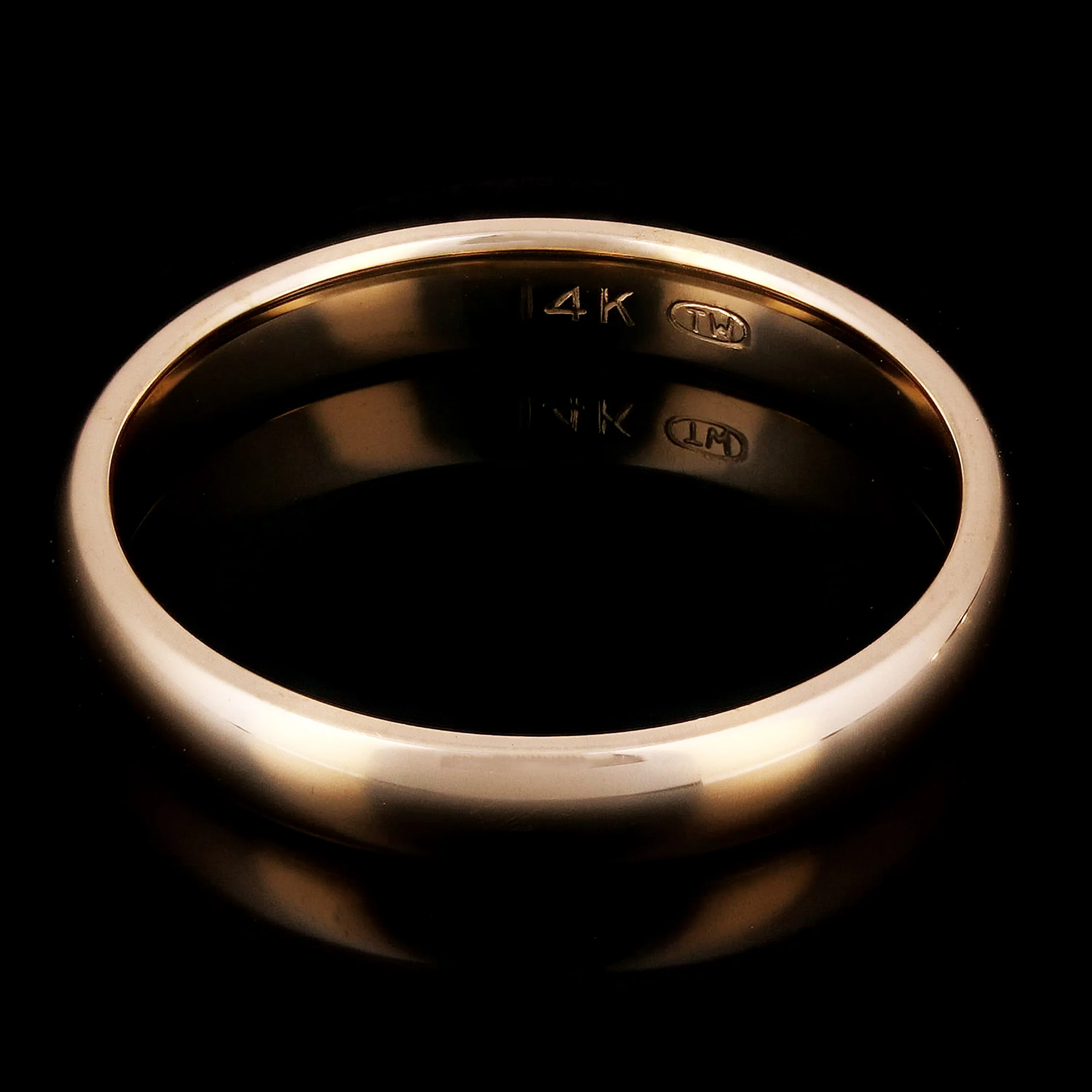 14k Yellow or White Gold Comfort Fit Plain Wedding Band Ring Sizes 5-13