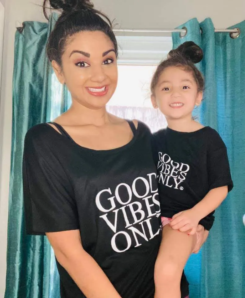 2 Piece Sets for Mama   Me - Good Vibes Only - Black Tee