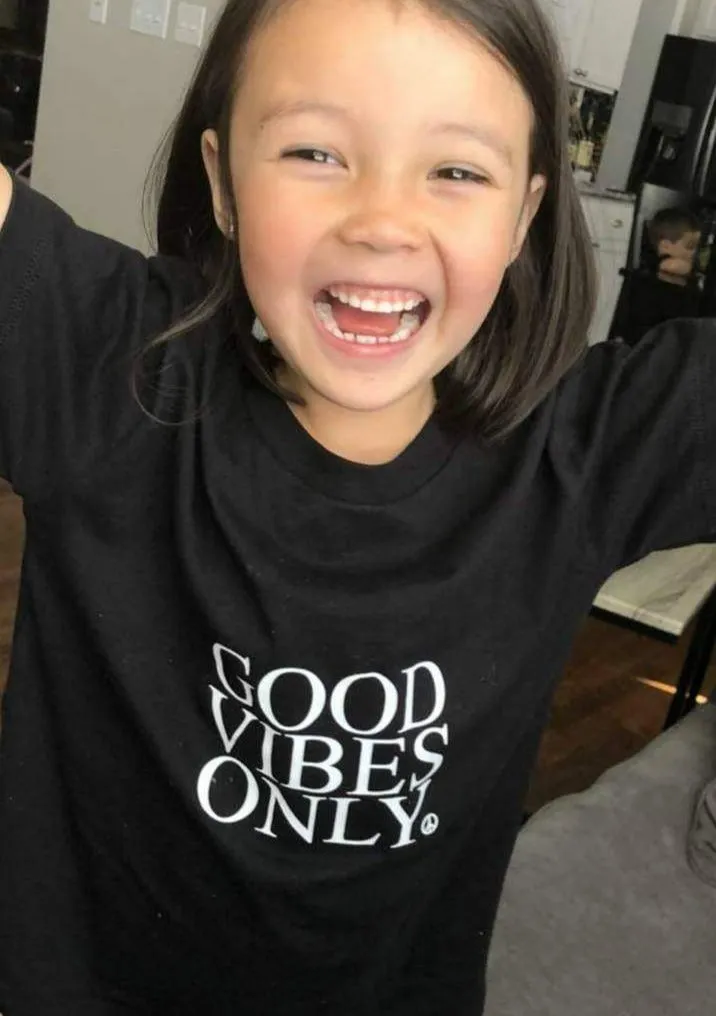 2 Piece Sets for Mama   Me - Good Vibes Only - Black Tee