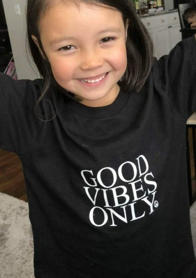 2 Piece Sets for Mama   Me - Good Vibes Only - Black Tee
