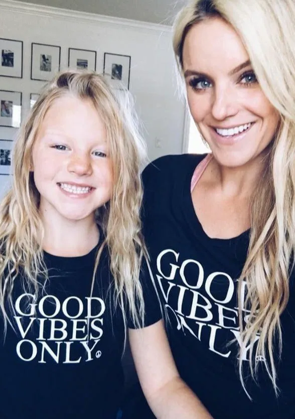 2 Piece Sets for Mama   Me - Good Vibes Only - Black Tee