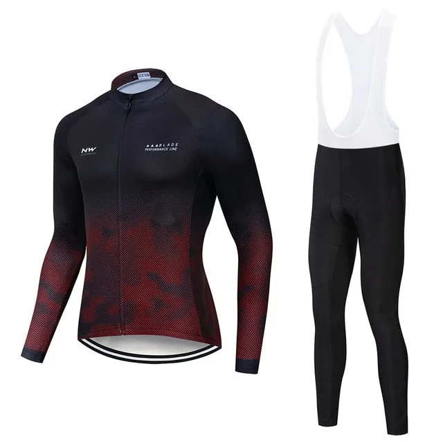 2019 NW Spring Breathable Cycling Jersey Set MTB Bicycle Clothing Maillot Ropa Ciclismo Long Sleeve Bike Clothes Cycling Set