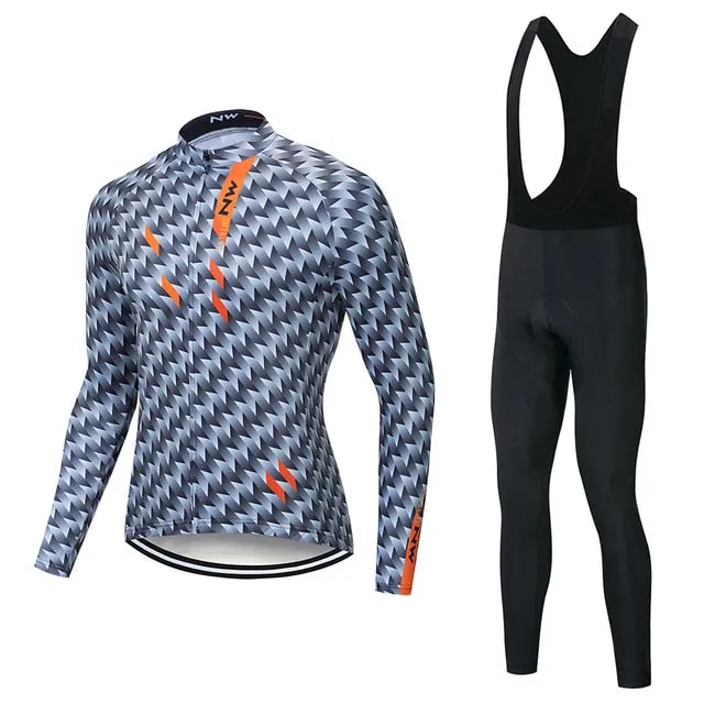 2019 NW Spring Breathable Cycling Jersey Set MTB Bicycle Clothing Maillot Ropa Ciclismo Long Sleeve Bike Clothes Cycling Set