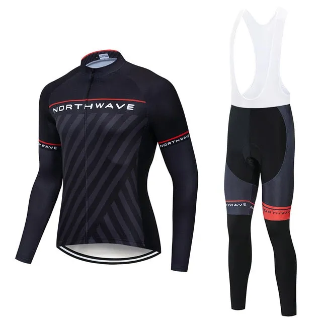 2019 NW Spring Breathable Cycling Jersey Set MTB Bicycle Clothing Maillot Ropa Ciclismo Long Sleeve Bike Clothes Cycling Set