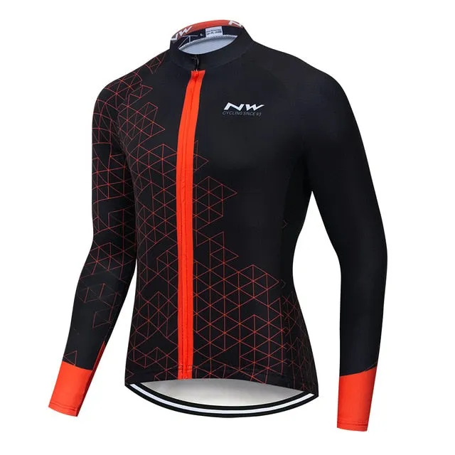 2019 NW Spring Breathable Cycling Jersey Set MTB Bicycle Clothing Maillot Ropa Ciclismo Long Sleeve Bike Clothes Cycling Set