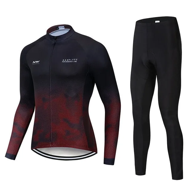 2019 NW Spring Breathable Cycling Jersey Set MTB Bicycle Clothing Maillot Ropa Ciclismo Long Sleeve Bike Clothes Cycling Set