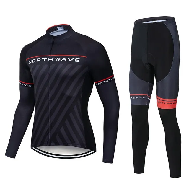2019 NW Spring Breathable Cycling Jersey Set MTB Bicycle Clothing Maillot Ropa Ciclismo Long Sleeve Bike Clothes Cycling Set