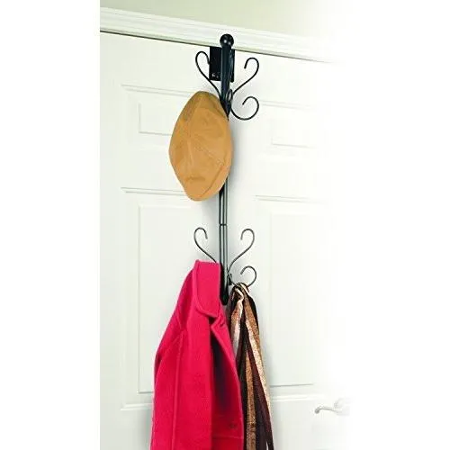 28" Space Saver Steel Over The Door Or Wall Mount Coat Tree