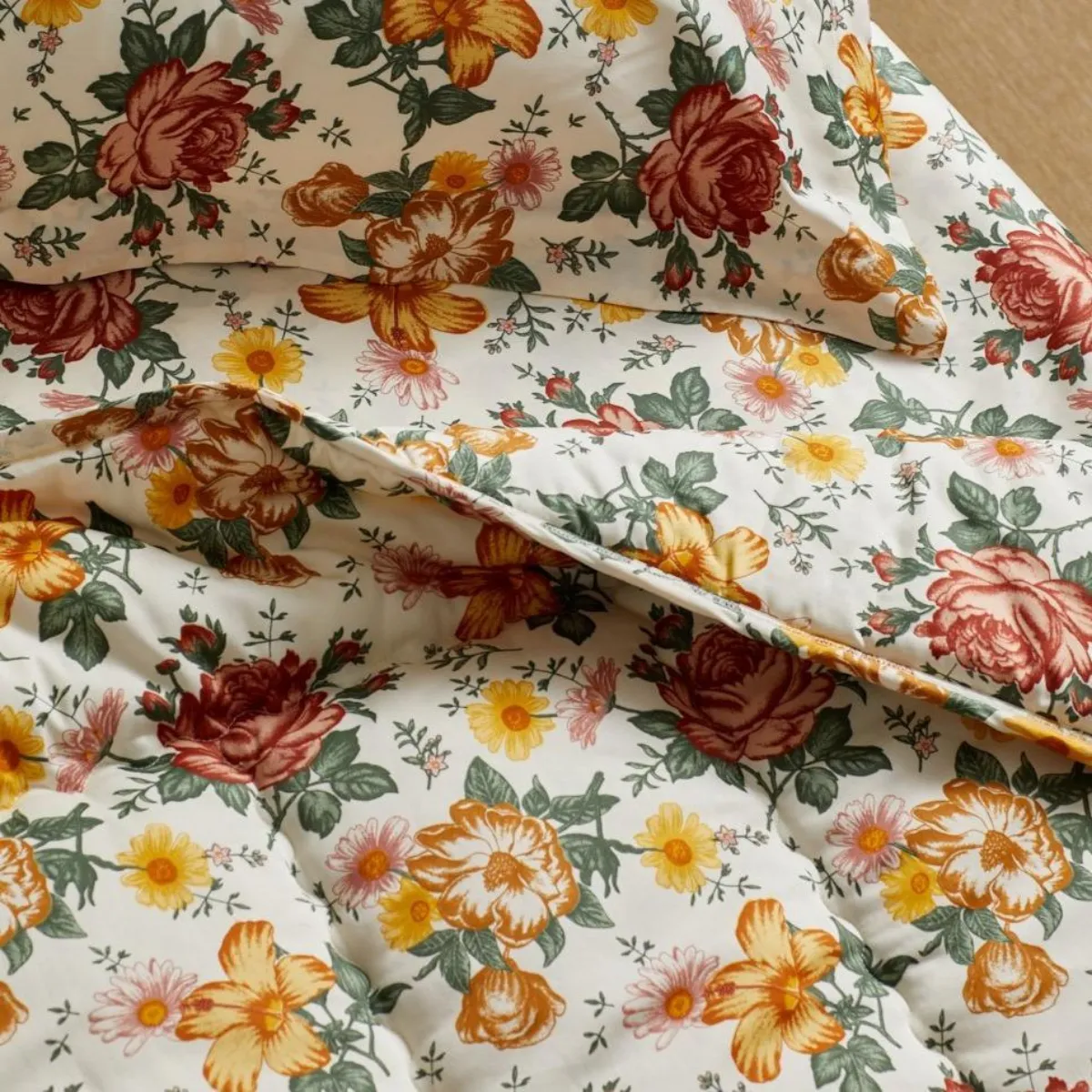 3 Piece Satin Crib Set - Vintage Floral