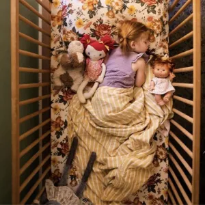 3 Piece Satin Crib Set - Vintage Floral