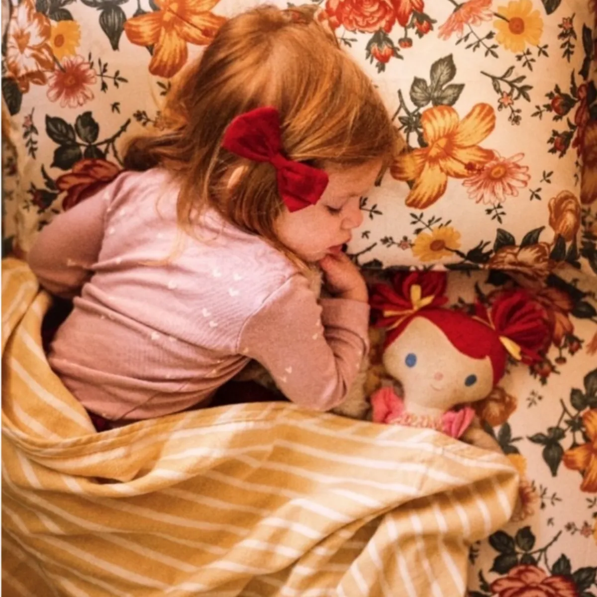 3 Piece Satin Crib Set - Vintage Floral