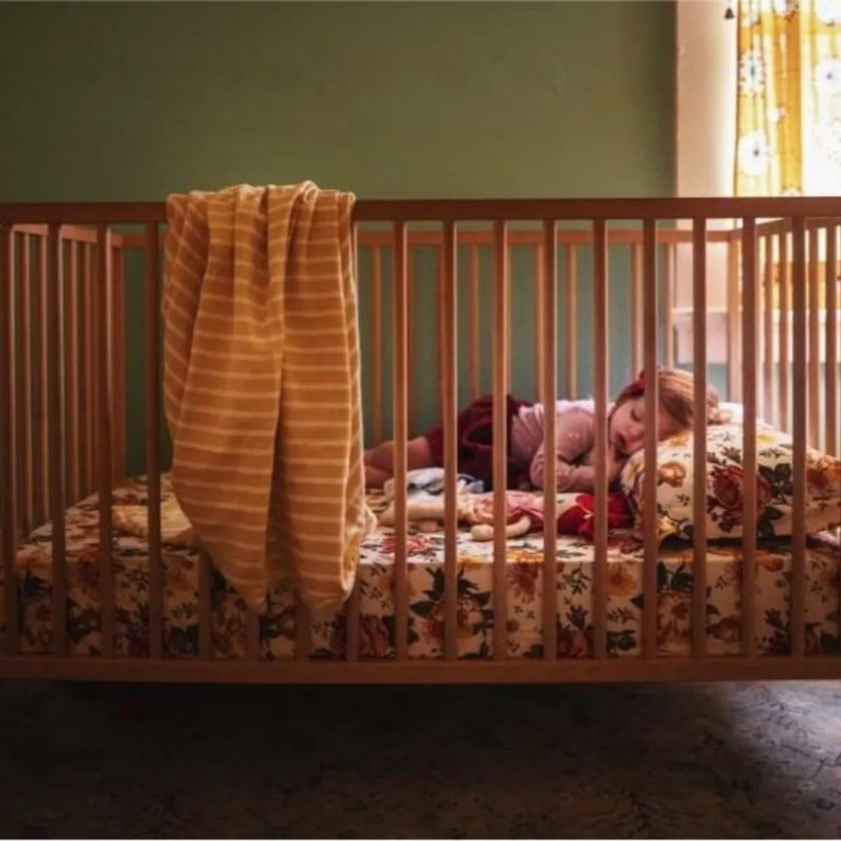 3 Piece Satin Crib Set - Vintage Floral