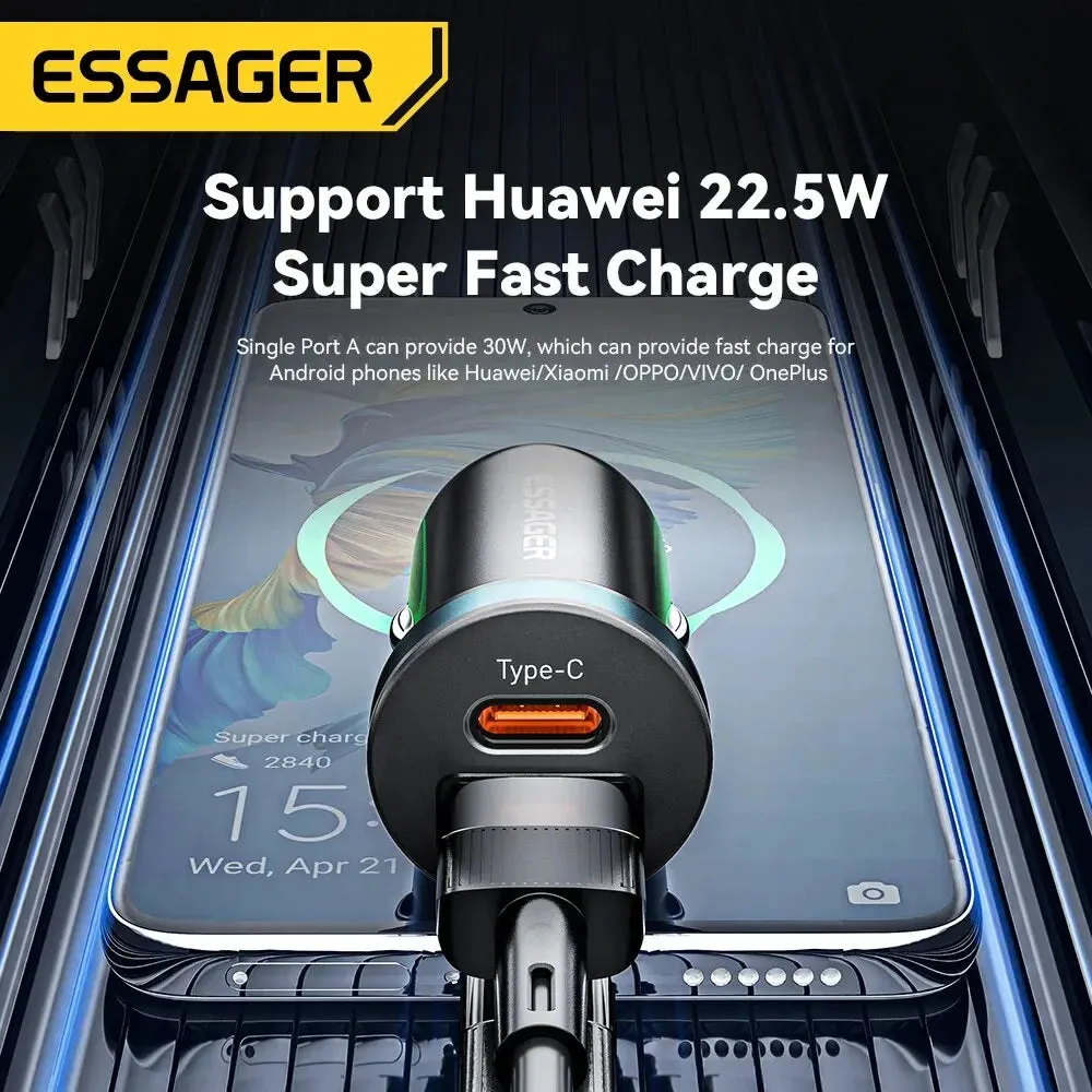 30W USB C Car Charger - Type C PD QC 3.0/SCP 5A Fast Charging
