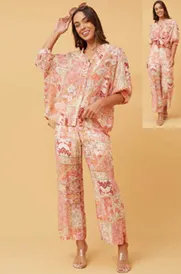 3/4slv. wide leg pant SET (set 518686)