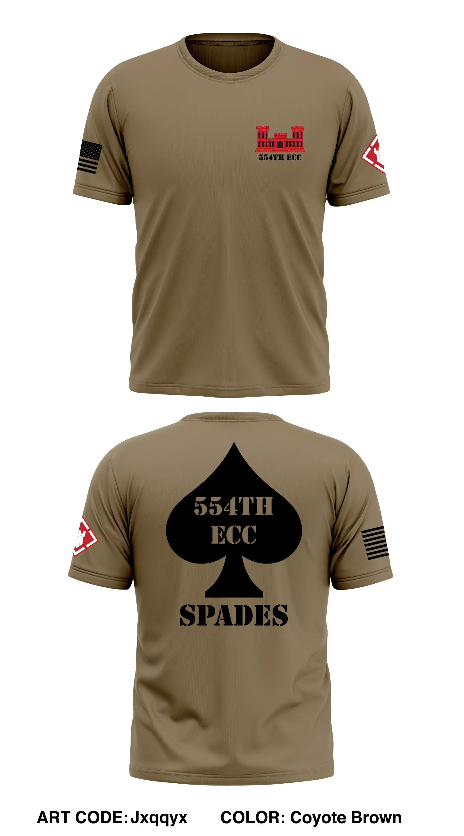 554th ECC Spades Store 1 Core Men's SS Performance Tee - Jxqqyx