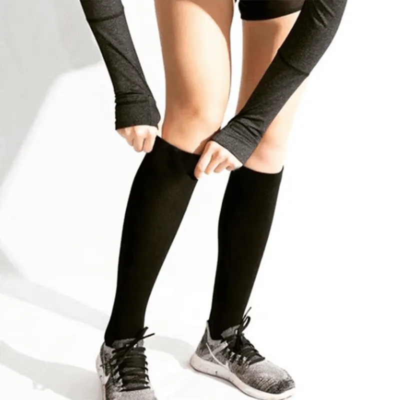 8-Pairs Black Copper Knee High Compression Socks (15-20mmHG) | Actinput