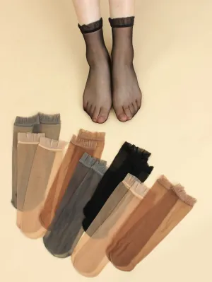 8pairs Mesh Crew Socks - Multicolor