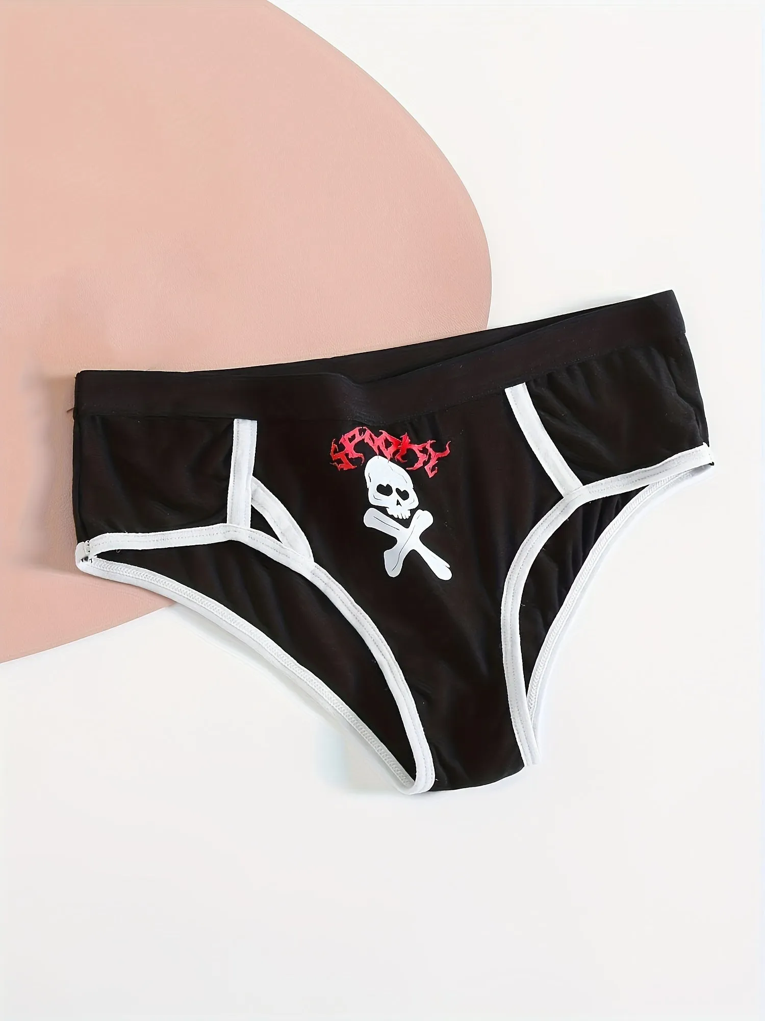 9-Piece Gothic Skull Womens Low-Waist Seamless Briefs - Soft, Breathable Sports Lingerie