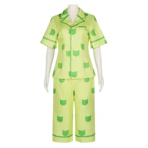 A Certain Magical Index Misaka Mikoto Anime Character Green Pajamas Cosplay Costume Outfits