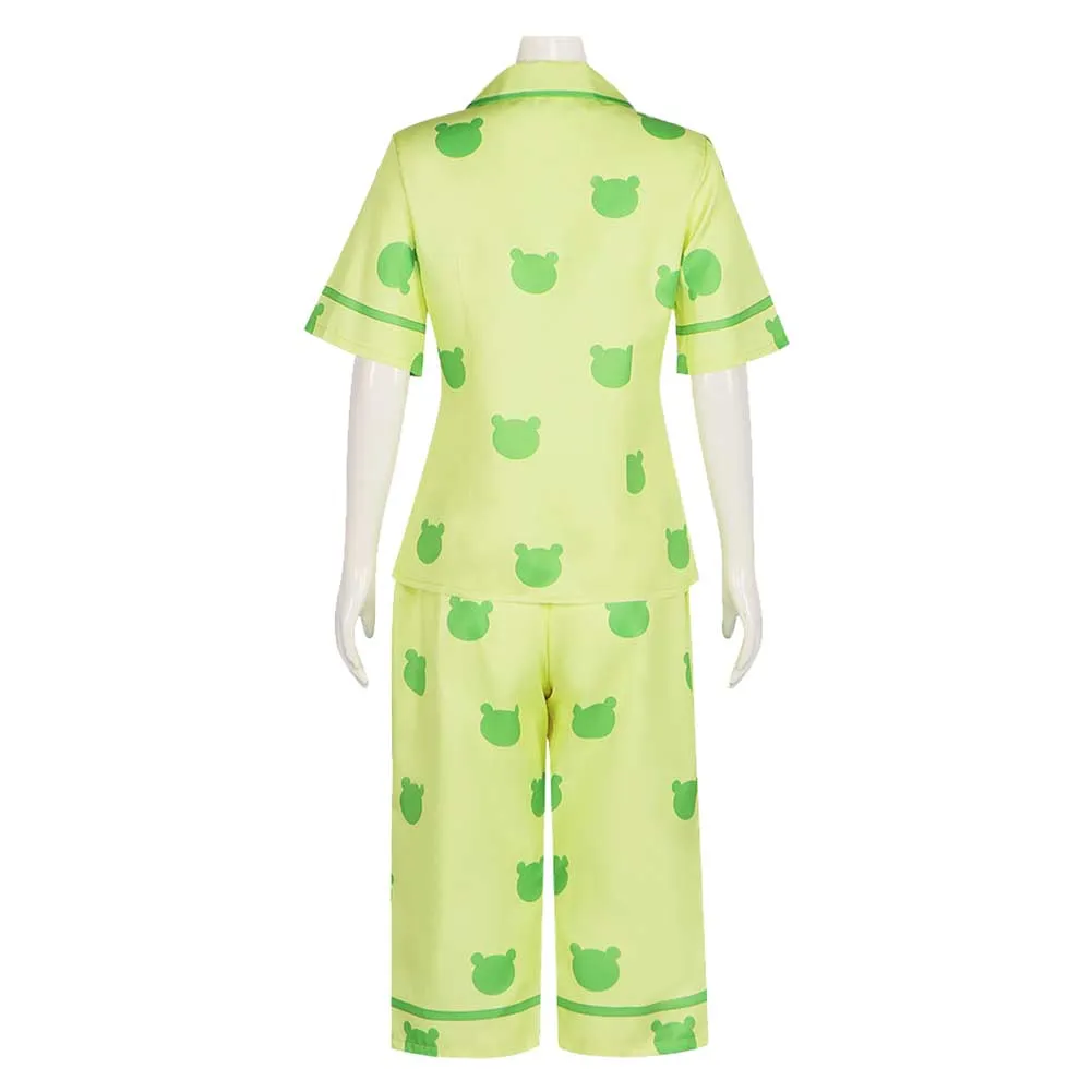 A Certain Magical Index Misaka Mikoto Anime Character Green Pajamas Cosplay Costume Outfits