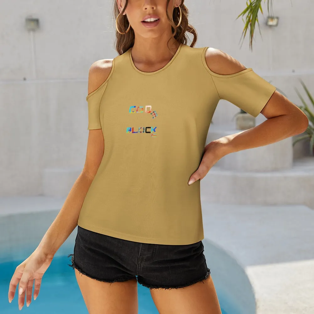 ACT off shoulder U-neck short sleeve top