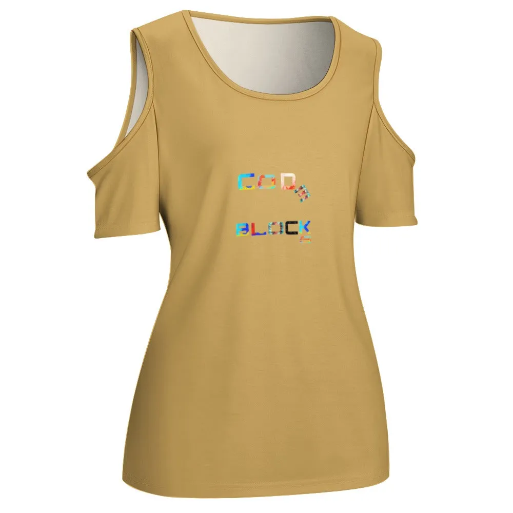 ACT off shoulder U-neck short sleeve top