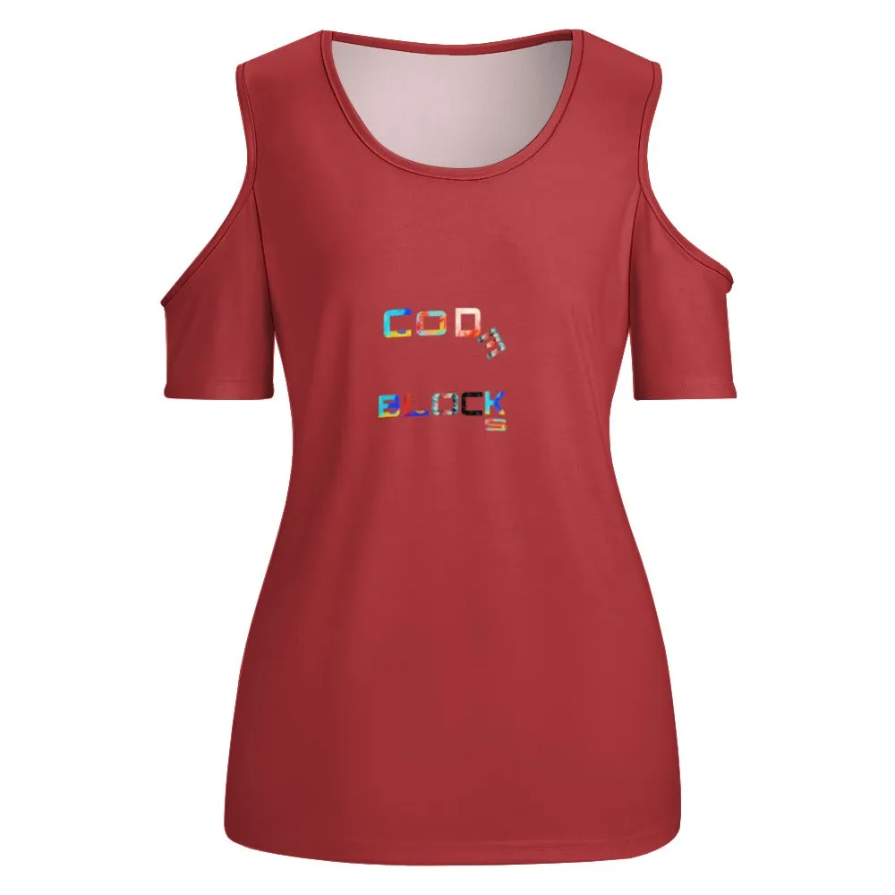 ACT off shoulder U-neck short sleeve top