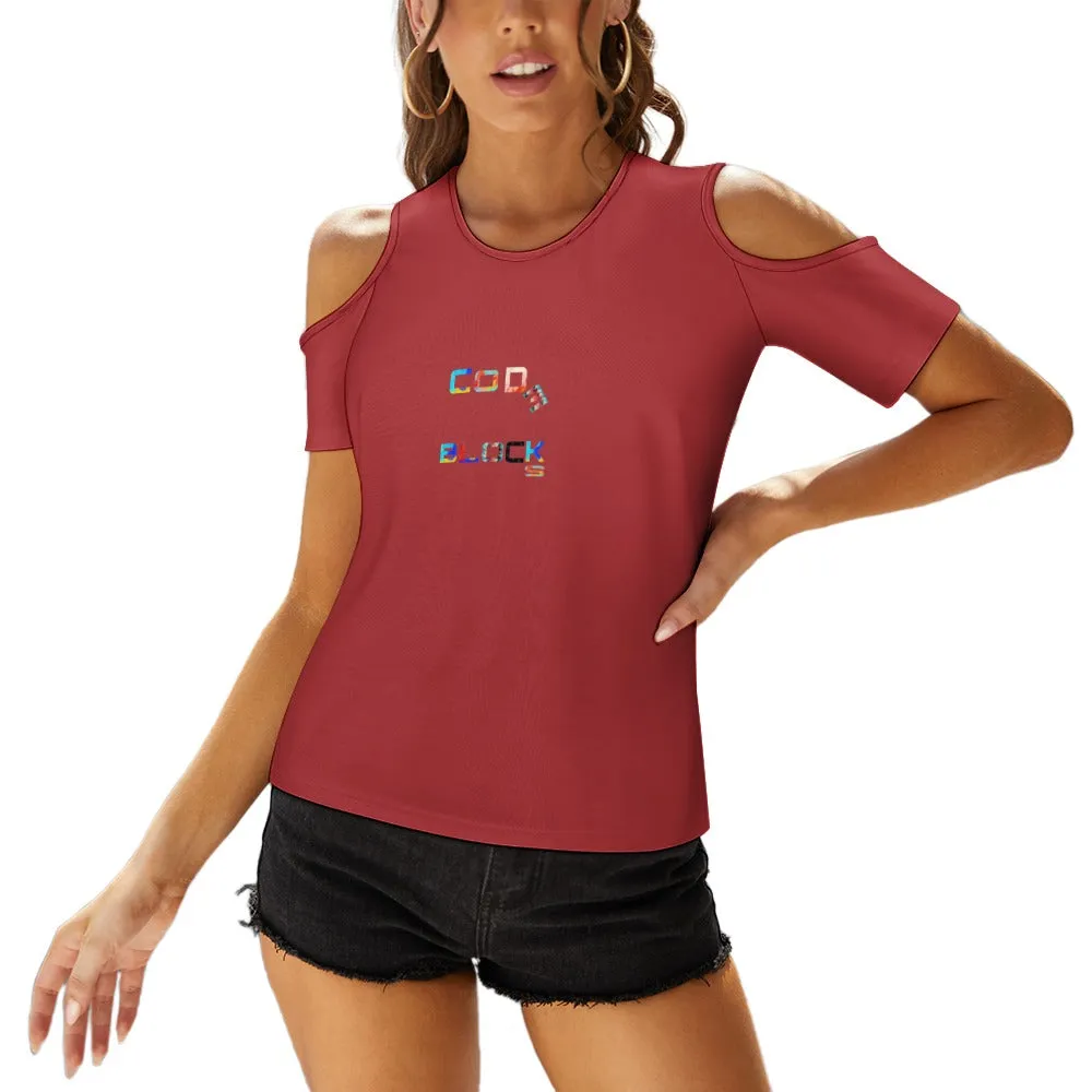 ACT off shoulder U-neck short sleeve top
