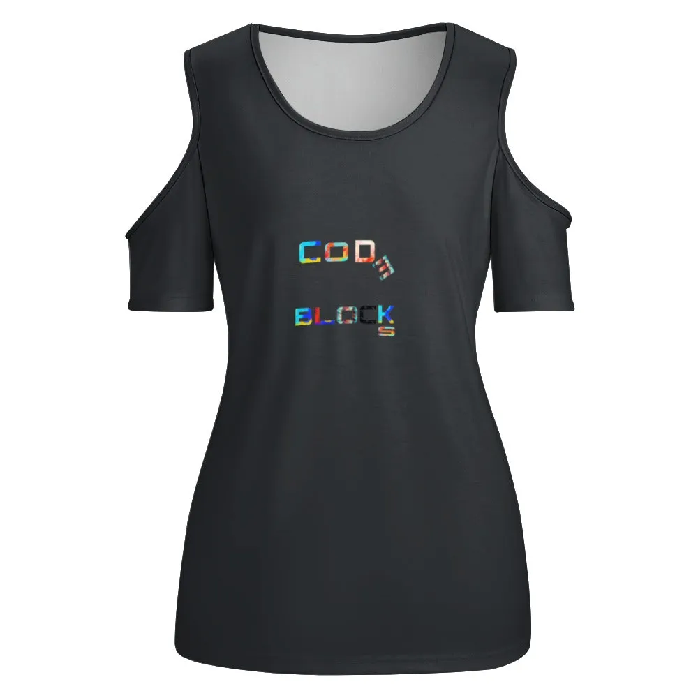 ACT off shoulder U-neck short sleeve top
